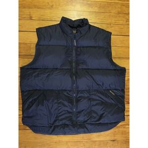 Woolrich Duck Down Packable Puffer Vest Mens XL Black Full Zip Outdoor